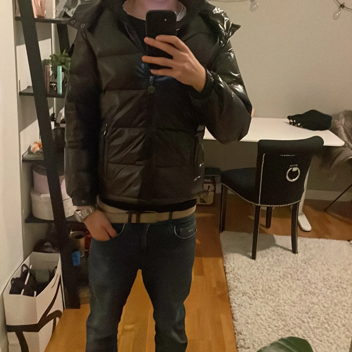 Svart puffer jacket  - 93