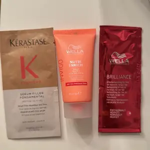 2 hårinpackningar från wella, 1 serum test från kerastase💕Oanvända! Säljer allting tillsammans