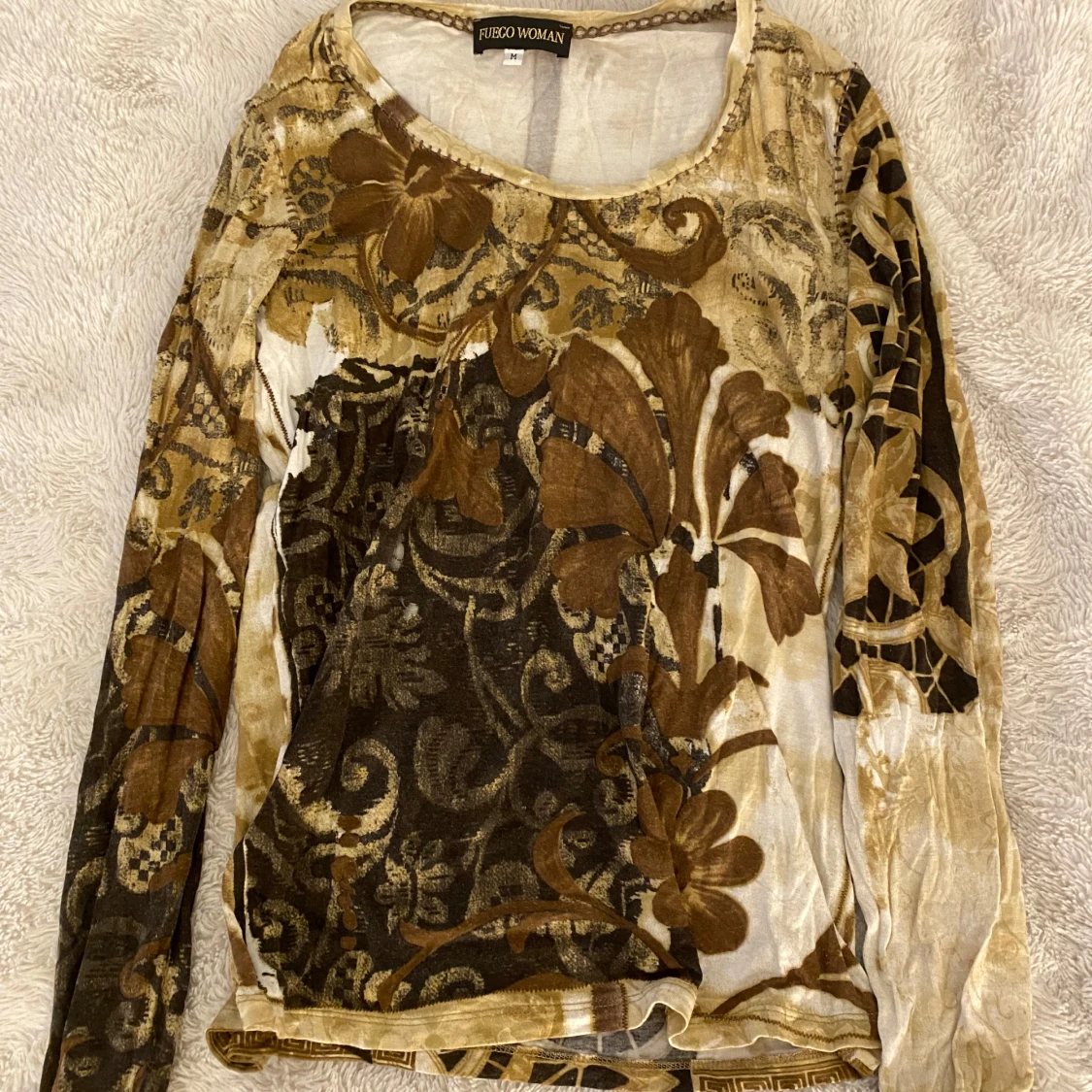 Mönstrad långärmad topp - 90