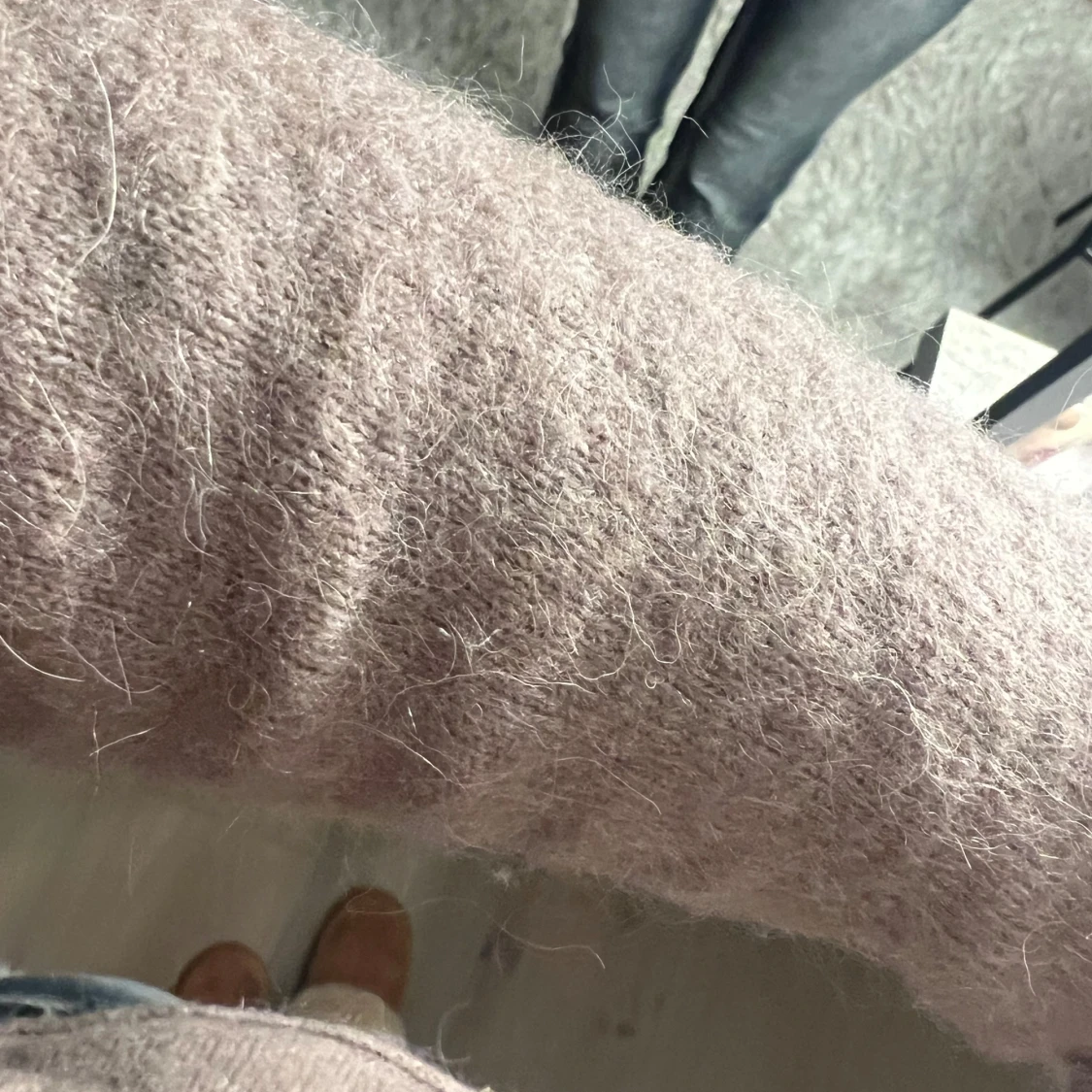 Beige stickad tröja - 90