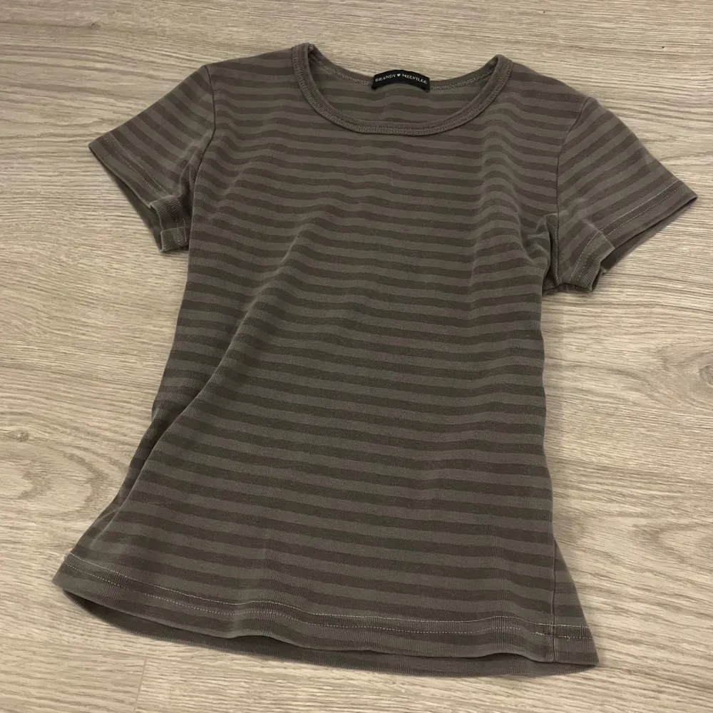 grå randig topp från brandy melville, använd 2ggr, nyskick utan defekter (pris kan sänkas vid snabbaffär) ‼️kolla gärna in min profil om du vill göra en bundle‼️. Toppar.