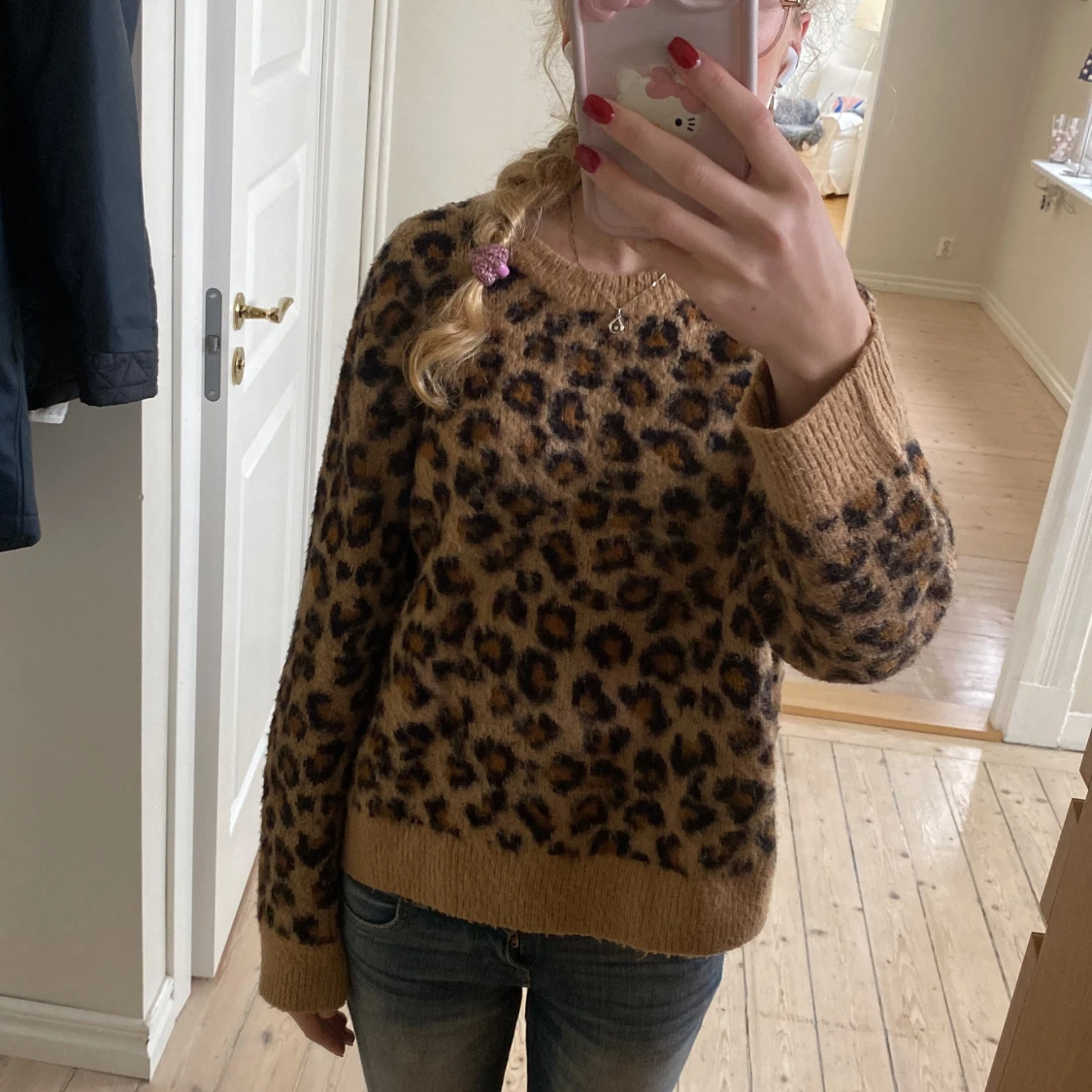 Leopard stickad tröja - 91