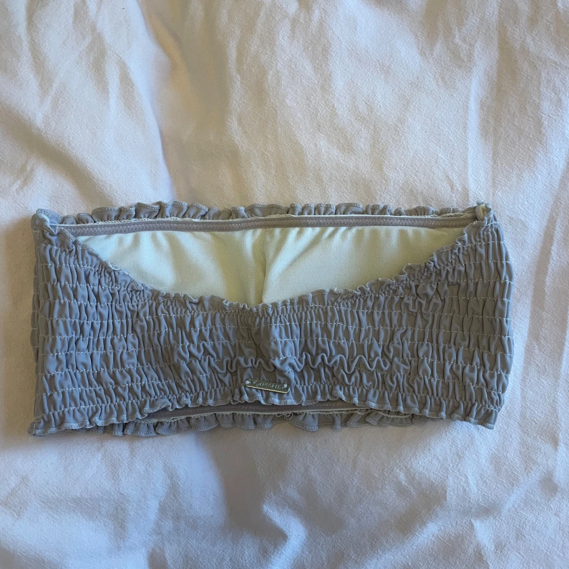 Grå bandeau bikiniöverdel - 1