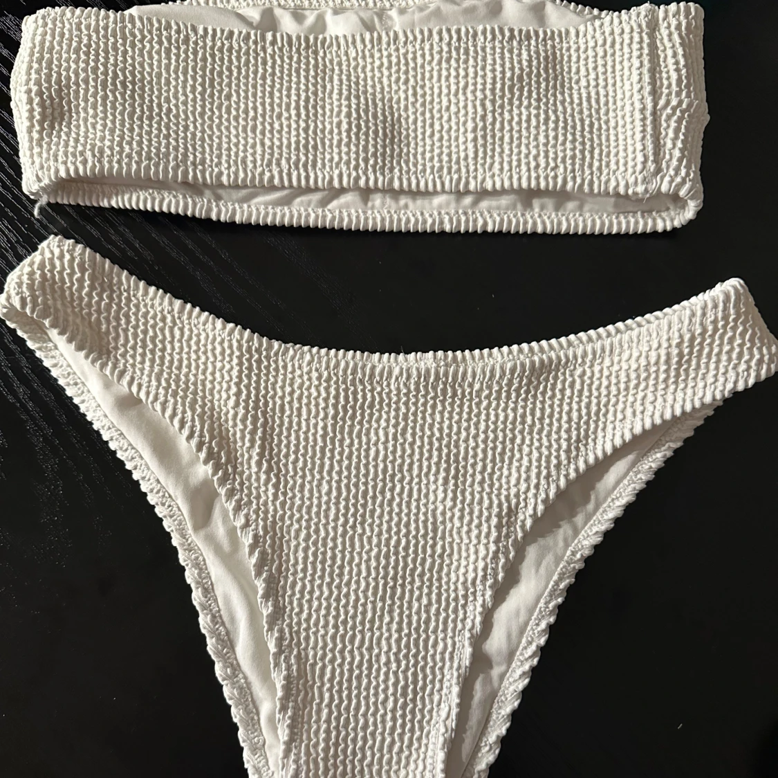 Vit ribbad bikini - 93