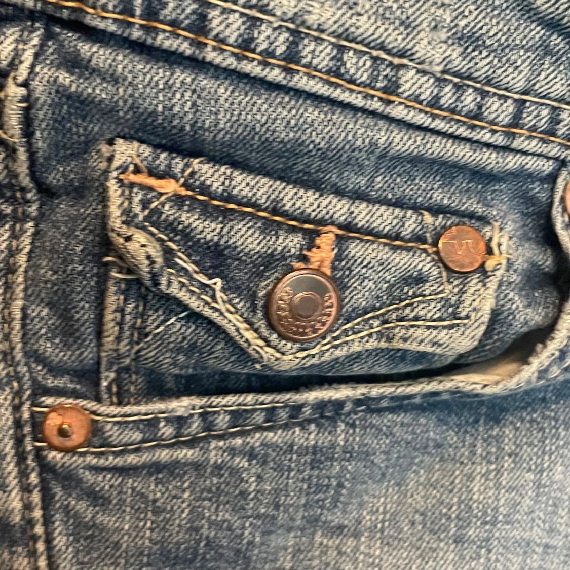 Blå jeansshorts med knappar - 91