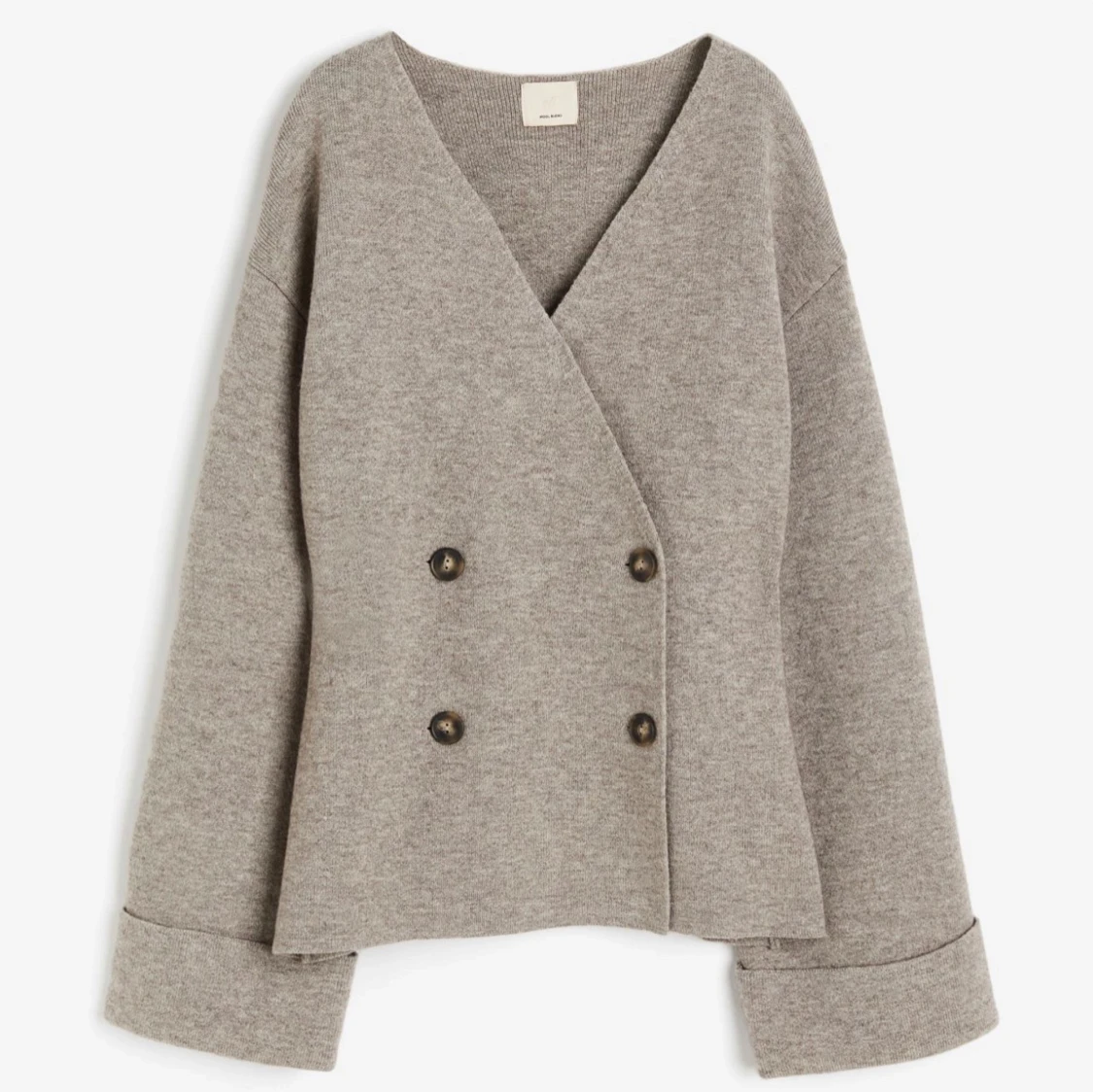 H&M dubbelknäppt kofta i ull - 90
