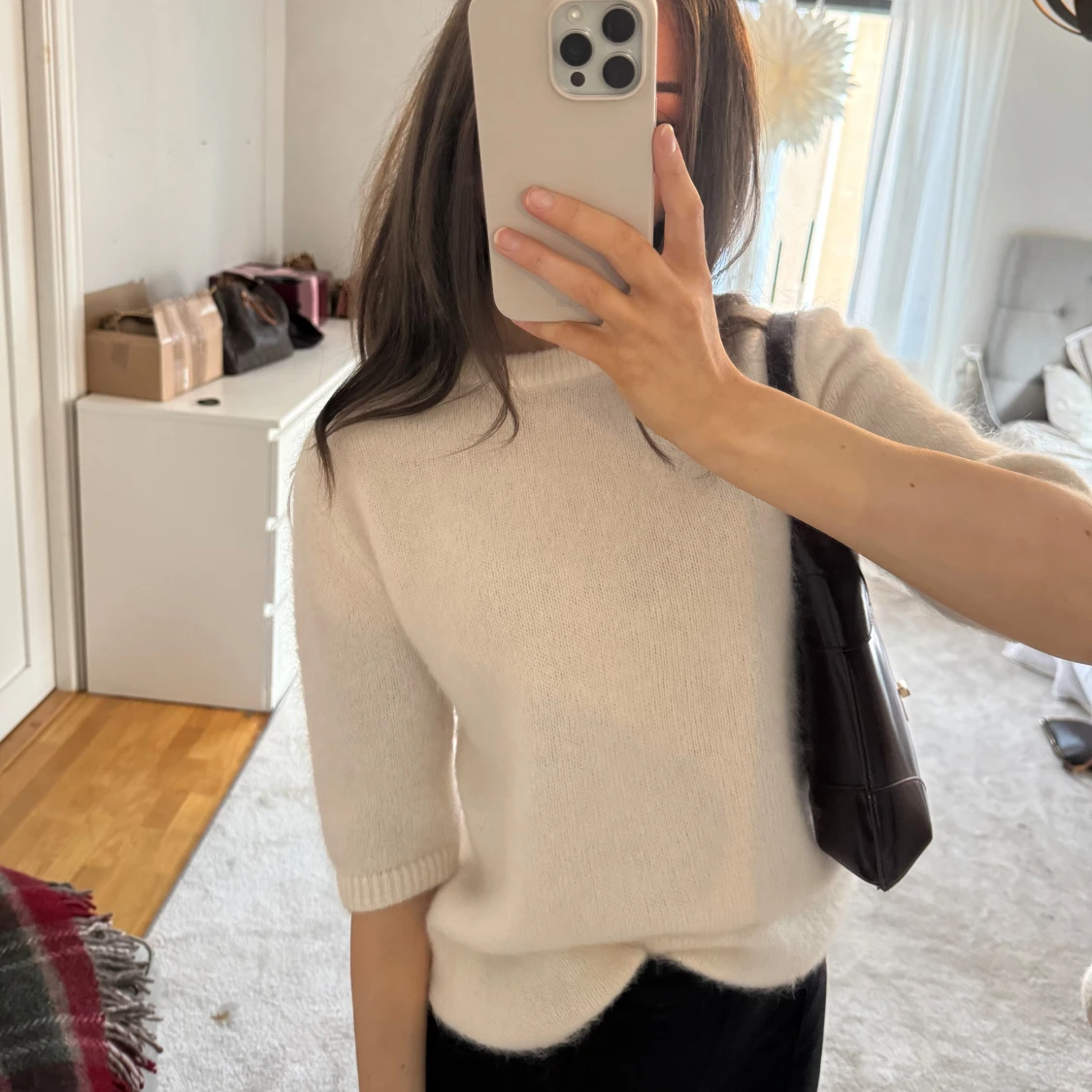 Stickad t-shirt Mohairmix - 91