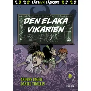 Den elaka vikarien ingår i den nya serien Lätt och läskigt, en variant på Lätt att läsa där det ska vara både lättläst och härligt läskigt. Humorn blir läsningens drivkraft.Boken börjar i idyllen, i en vanlig stad där solen alltid skiner och alla är glada, men så skär sig magistern en morgon på en burk och måste åka till sjukhuset. Rektorn ringer efter vikarier, men alla är upptagna. Till slut finns bara en vikarie kvar, den med nummer 666 666. Hon kommer gärna, från staden där solen aldrig skiner och lär barnen helt nya saker. Ämnen som svenska, matte, gympa, geografi och biologi förmedlas på ett helt nytt sätt för den skräckslagna klassen. Rektorn anar ingenting och när barnens gamla glada magister är tillbaka är klassen som förbytt ... Anders Fager skriver en rimmad dråplig vers som Daniel Thollin sätter drastiska bilder till. Med skön humor balanserar de tillsammans på slak lina för att tänja gränserna så mycket man får utan att det blir fel. Här garvar ungarna, kanske inte alltid så hjärtligt, men inte heller nödvändigtvis elakt. Det ger en drivkraft som gör att även de mest tvehågsna nybörjarläsarna kan ta sig igenom boken, få mersmak och kanske läsa en till!    Format Inbunden   Språk Svenska   Utgivningsdatum 2014-07-01   Medverkande Daniel Thollin   Medverkande Fredrika Siwe   ISBN 9789163876615  