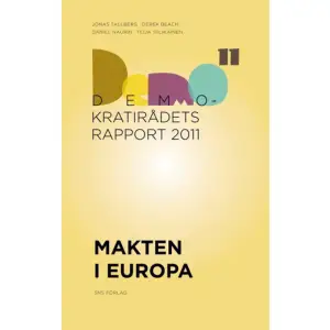 Var finns egentligen den politiska makten i EU? Håller makten inom EU på att förändras? Demokratirådet 2011 undersöker maktens natur i EU. Den kommande rapporten från SNS Demokratiråd handlar om relationerna mellan och dynamiken inom tre kategorier av aktörer: medlemsregeringarna (den mellanstatliga makten), EU:s institutioner (den överstatliga makten) och organiserade intressen (den transnationella makten). Projektets resultat kommer att redovisas i form av en rapport från SNS Demokratiråd i maj 2011, den sista av tre rapporter från Demokratirådet med fokus på Europafrågor. Medverkande forskare: Jonas Tallberg (ordf.), professor, Statsvetenskapliga institutionen, Stockholms universitet Derek Beach, docent och lektor i statsvetenskap, Aarhus universitet, Danmark Daniel Naurin, docent och lektor, Statsvetenskapliga institutionen och Centrum för Europaforskning, Göteborgs universitet Teija Tiilikainen, direktör för Finska Utrikespolitiska Institutet, tidigare den finländska regeringens representant i EU:s framtidskonvent och statssekreterare i Finlands utrikesdepartement    Format Häftad   Omfång 136 sidor   Språk Svenska   Förlag SNS Förlag   Utgivningsdatum 2011-05-26   Medverkande Derek Beach   Medverkande Daniel Naurin   Medverkande Teija Tiilikainen   ISBN 9789186203818  