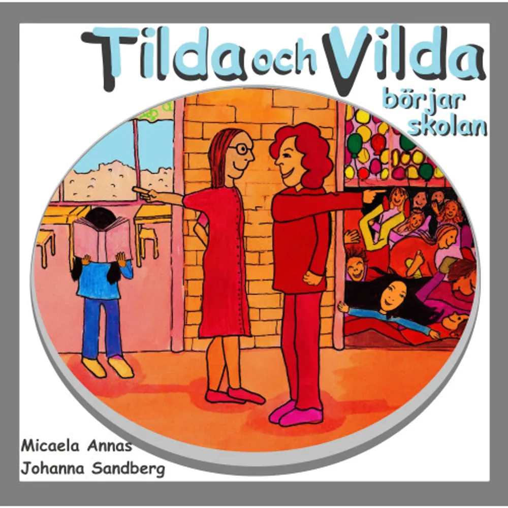 Tvillingarna Tilda och Vilda är lika som bär. Åtminstone på utsidan. Men inuti är de olika, en gillar spring och bus, en föredrar lugn och ro. När de äntligen börjar skolan blir ingenting som de tänkt sig. En finurlig och tankeväckande saga på rim, om att börja skolan och om att vi kan lära på olika sätt.Tilda och Vilda börjar skolan Publiceras i BTJ-häftet nr 13, 2019. Lektör Annika Övermyr Recension Bilderbok. Tvillingparet Tilda och Vilda är lika som bär. ... Tvillingar får inte gå i samma klass. De måste träffa nya vänner. Den ena tar med sig Tilda in i ett klassrum där allt är rörigt och stökigt. Vilda hamnar tvärtom i ett klassrum med bänkar i räta rader. ...När första veckan är över är tvillingarna ledsna och känner att skolan inte passar dem alls. De berättar för varandra och plötsligt får tvillingarna en idé. Snart smider de fnissiga planer. ... Tvillingtjejernas första skoldagar berättas på rim och Johanna Sandberg har, i varm färgskala, illustrerat. Micaela Annas (f. 1982) har tidigare gett ut Campingtjuven och Olle vaknar. Hon berättar med ett fint tonfall att man kan lära sig saker på flera olika sätt och att dessa sätt i många fall kan vara rätt.     Format Inbunden   Omfång 28 sidor   Språk Svenska   Förlag Bokförlaget K&R   Utgivningsdatum 2019-04-05   Medverkande Johanna Sandberg   ISBN 9789185903818  . Böcker.