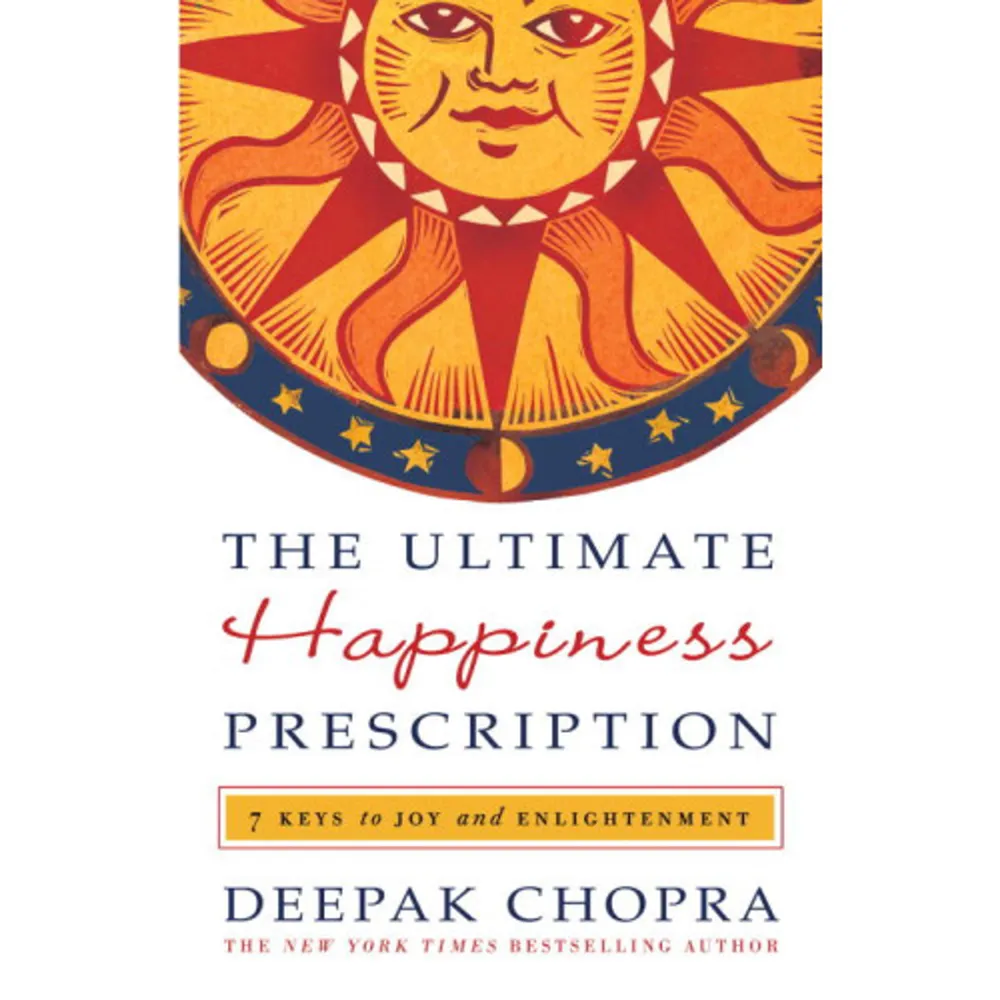 New York Times bestselling author Deepak Chopra shares the spiritual practices that will help us to uncover the true secrets of joy in the most difficult times. Happiness is something everyone desires. Yet how to find happiness—or even if we deserve to—remains a mystery. The goal of life is the expansion of happiness, but today’s society reinforces the belief that fulfillment comes from achieving success, wealth, and good relationships. Chopra tells us that the opposite is true: All success in life is the by-product of happiness, not the cause. In this book, Chopra shows us seven keys for a life based on a sense of your “true self” lying beyond the ebb and flow of daily living. Simple daily exercises can lead to eliminating the root causes of unhappiness and help you to: • Recognize real happiness and not settle for less• Find true self-esteem, which doesn’t depend on anything outside you• Return to the state of joy, peace, and spontaneous fulfillment that is your natural birthright• Focus on the present and learn to live it fully• Experience enlightenment After all avenues to happiness have been explored, only one path is left: the journey to enlightenment. In The Ultimate Happiness Prescription, we are taken on an inspiring journey to learn the secrets for living mindfully and with effortless spontaneity for the true self, the only place untouched by trouble and misfortune.    Format Inbunden   Omfång 144 sidor   Språk Engelska   Förlag Crown Publishing Group   Utgivningsdatum 2009-11-17   ISBN 9780307589712  . Böcker.