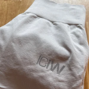 Grå leggings från ICANIWILL - Säljer ett par ljusgrå leggings från ICANIWILL. Enbart testade. De är högmidjade och har en tight passform, perfekt för träning eller en chill dag hemma. Materialet är mjukt och stretchigt, vilket gör dem superbekväma att ha på sig. Loggan är diskret placerad på benet.