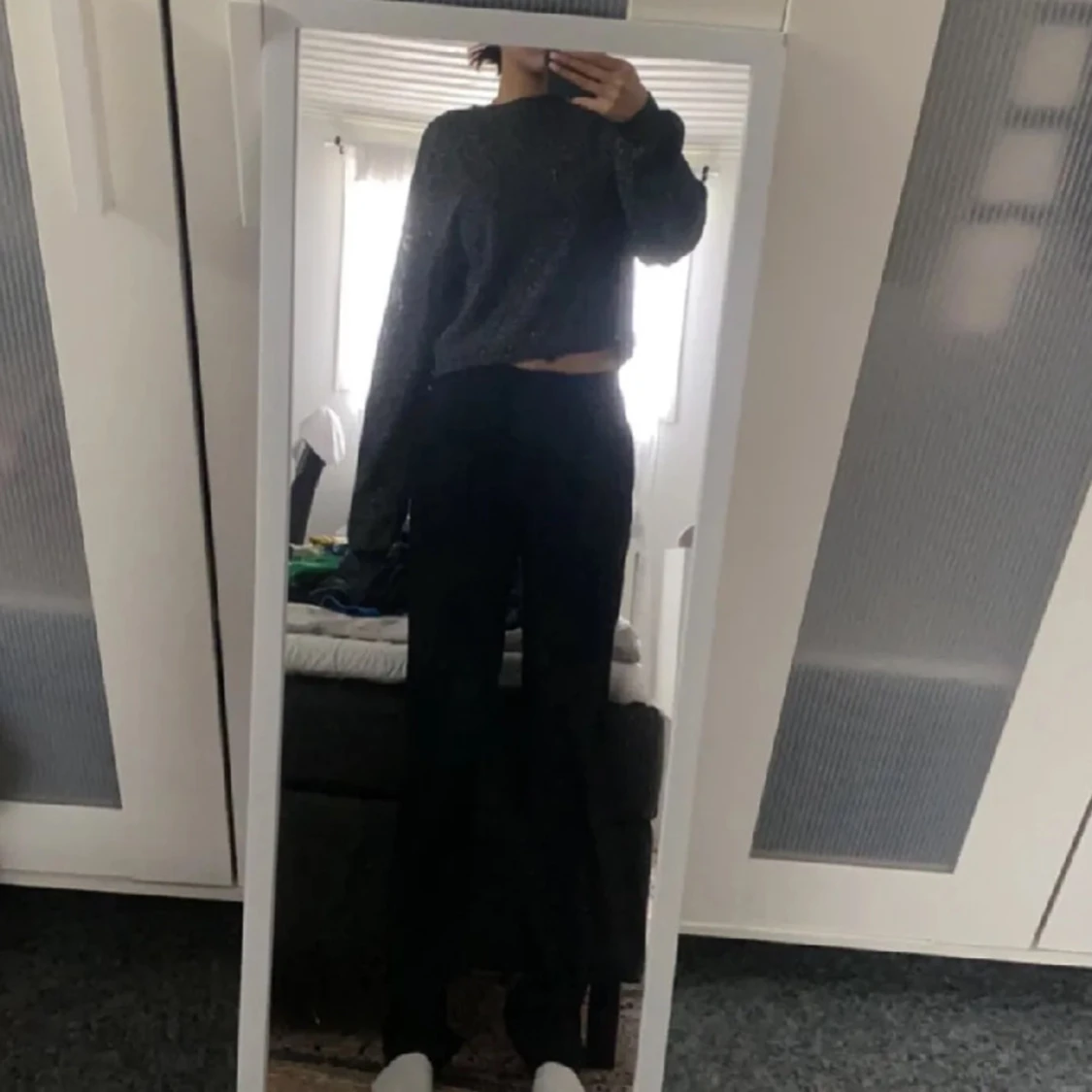 Mörkgrå stickad tröja - 90