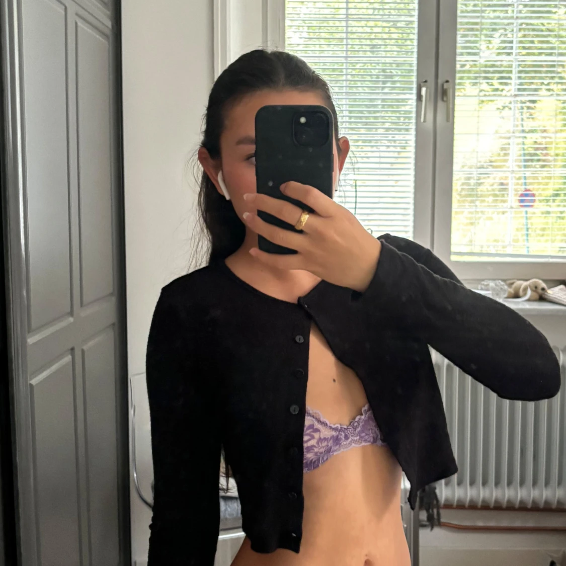 Svart cardigan topp - 90