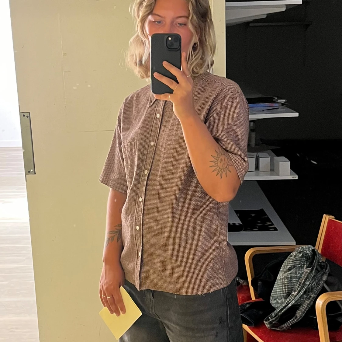 Skjorta, rutig röd HUMANA - 90