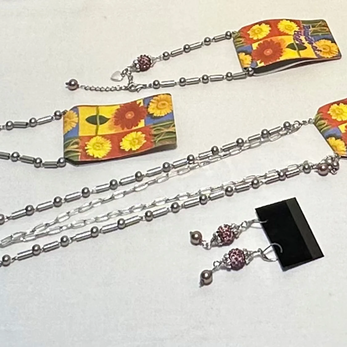 Smyckeset i silver och lilla Jewelry A.J.D.Y  - 90