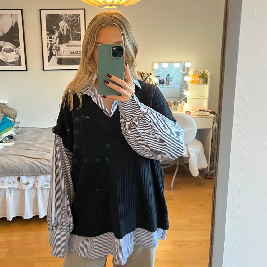 Svart stickad väst från River Island - 91