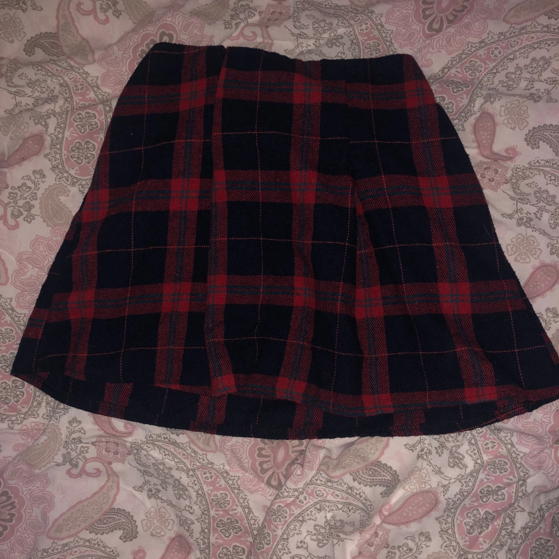 Blå och röd plaid kjol - 90