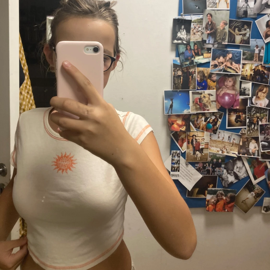 Vit och orange sol tröja - 90