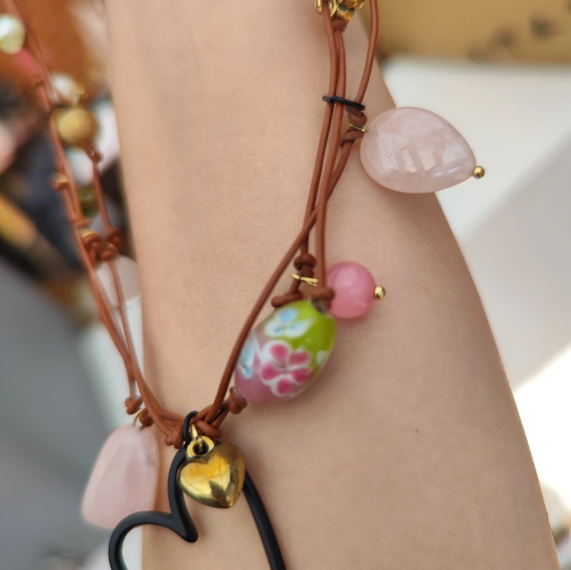 Halsband med hjärta och pärlor - 4