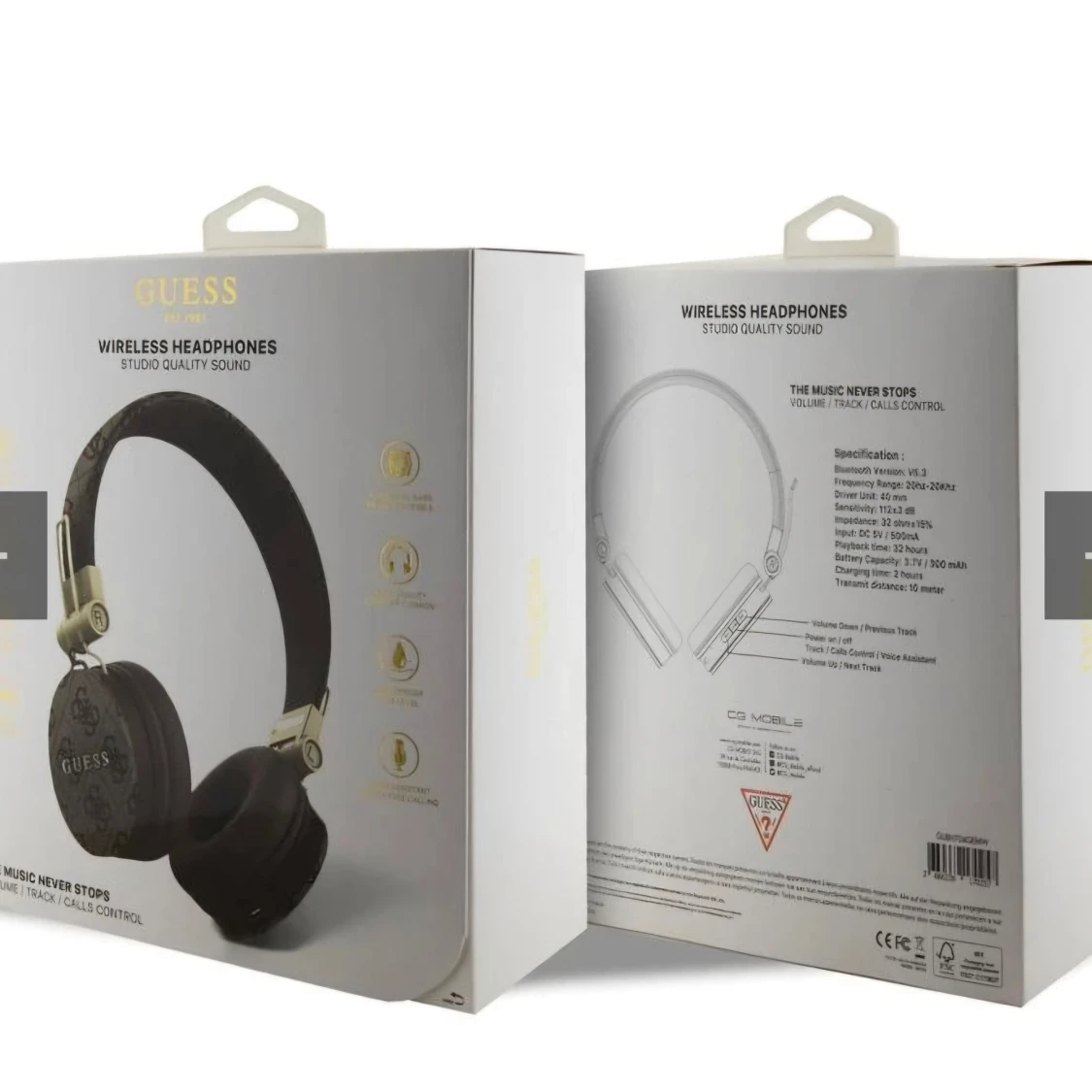 Bruna trådlösa hörlurar från Guess - 1