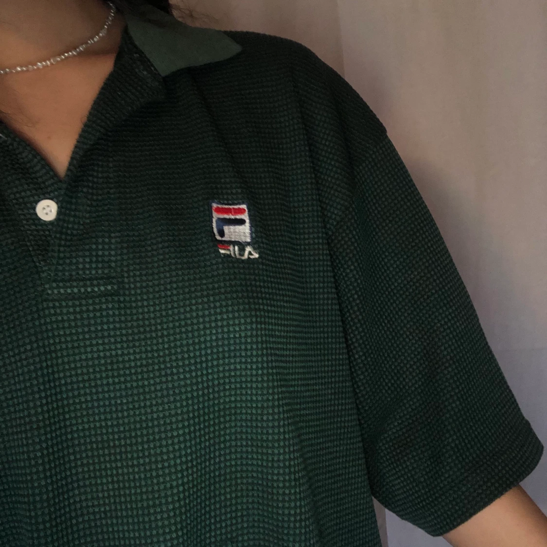 Mörkgrön pikétröja - 91