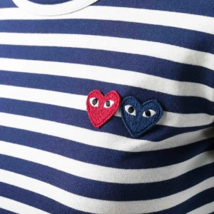 Cdg - Comme des garcons långärmad tröja. Mörkblå och vid randig