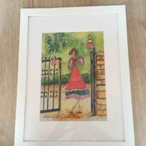  - Fina tavlor från Hallongården i Malmö. Den blå utan ram kostar 40kr och den gröna kostat 50 kr. Båda för 80 kronor 