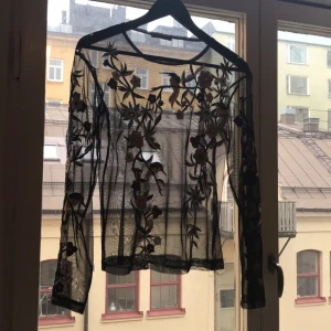  - Fin transparent broderad topp från Zara. Väldigt fin att ha över en vit skjorta eller svart linne. Tyg i tätt tunt nät. 