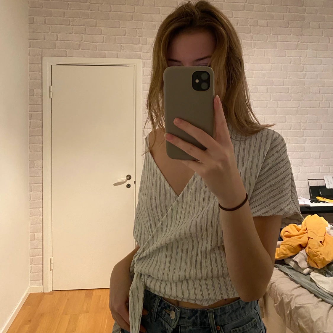 Randig knyt topp - 91