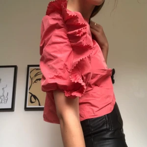 Rosa trendig blus Zara - Sååååån fin och trendig blus köpt på Zara denna säsongen. Puffärm med roliga konturer, knappt använd. PRIS INKL FRAKT