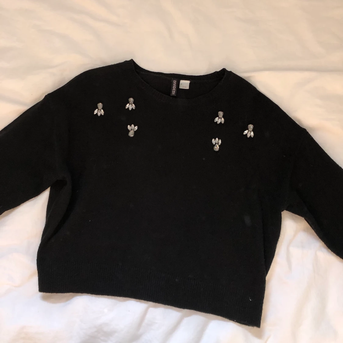 Svart Stickad Tröja med paljetter