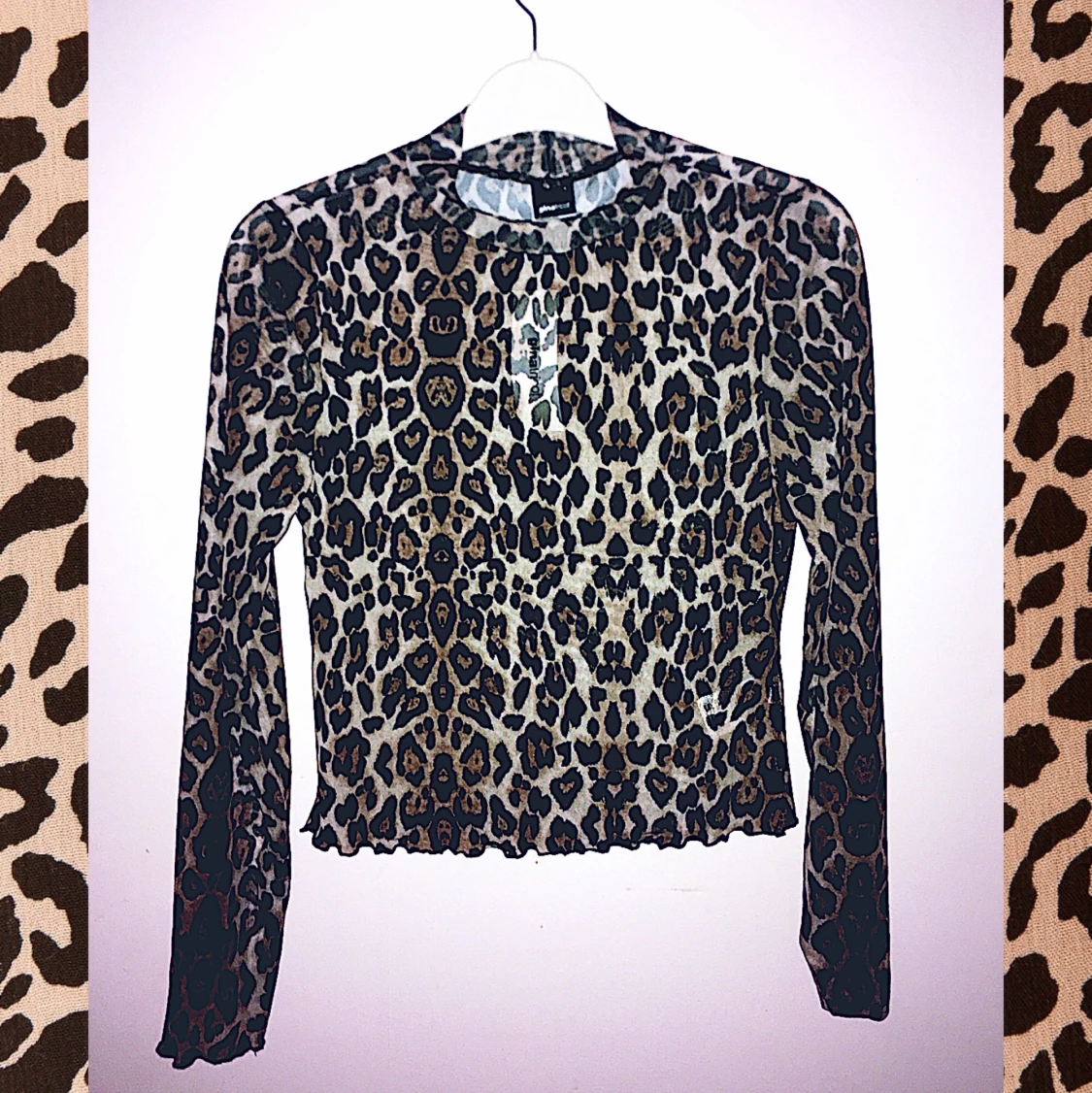 Leopardmönstrad Topp - Strl L