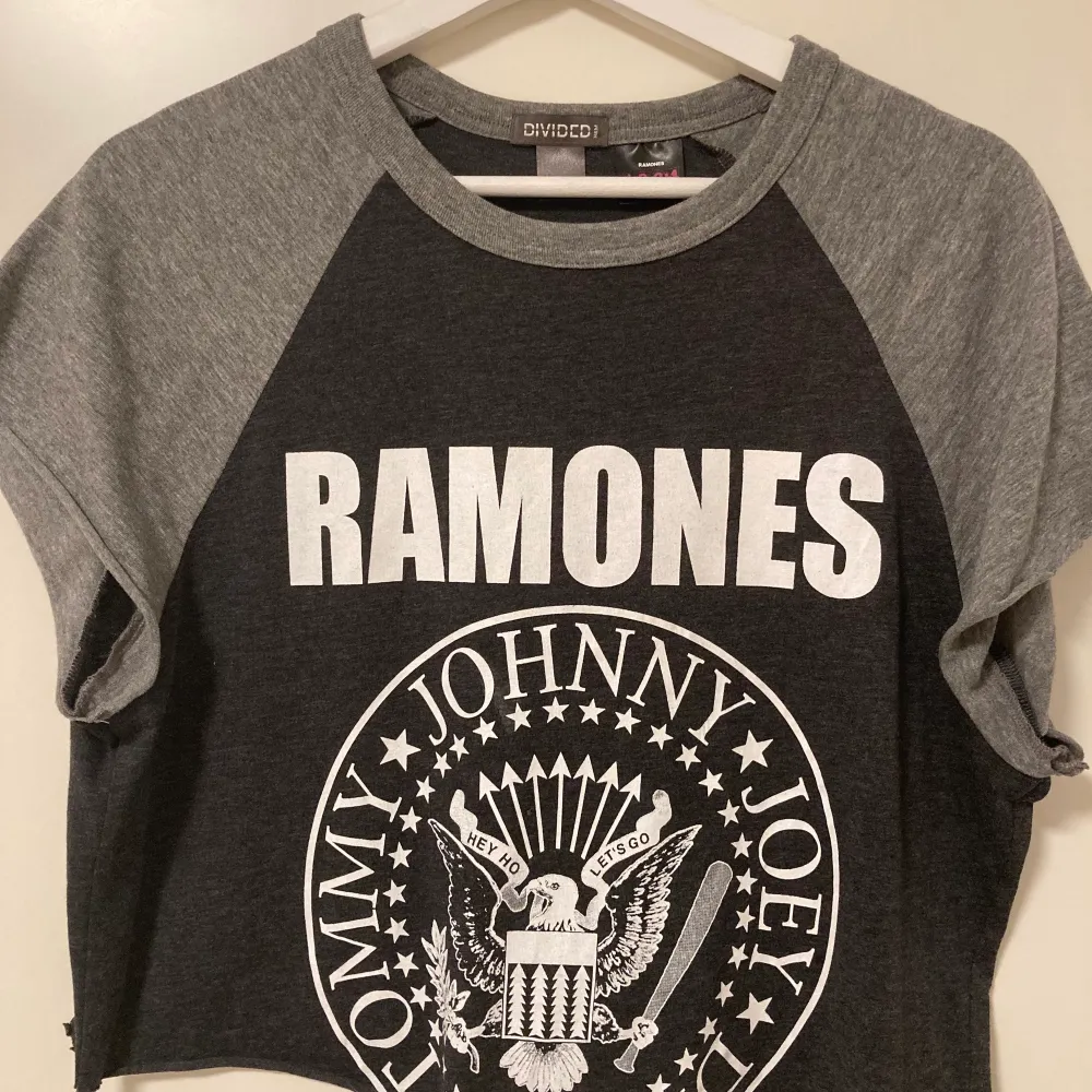 Oversized t-shirt som är avklippt med Ramones tryck. Frakt tillkommer, skriv vid ev. frågor :)). T-shirts.