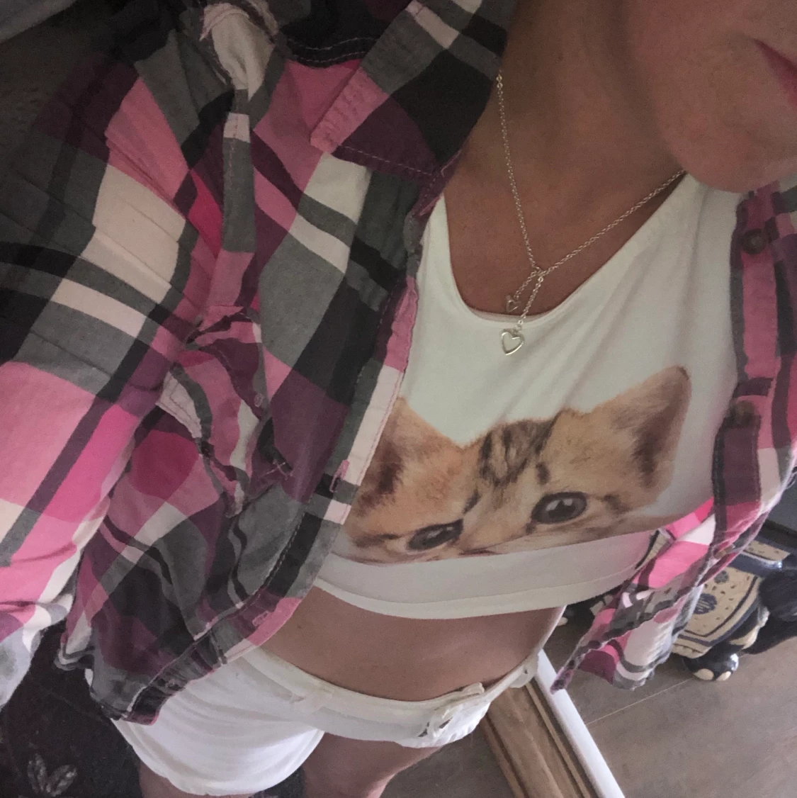 Rosa rutig skjorta  - 90