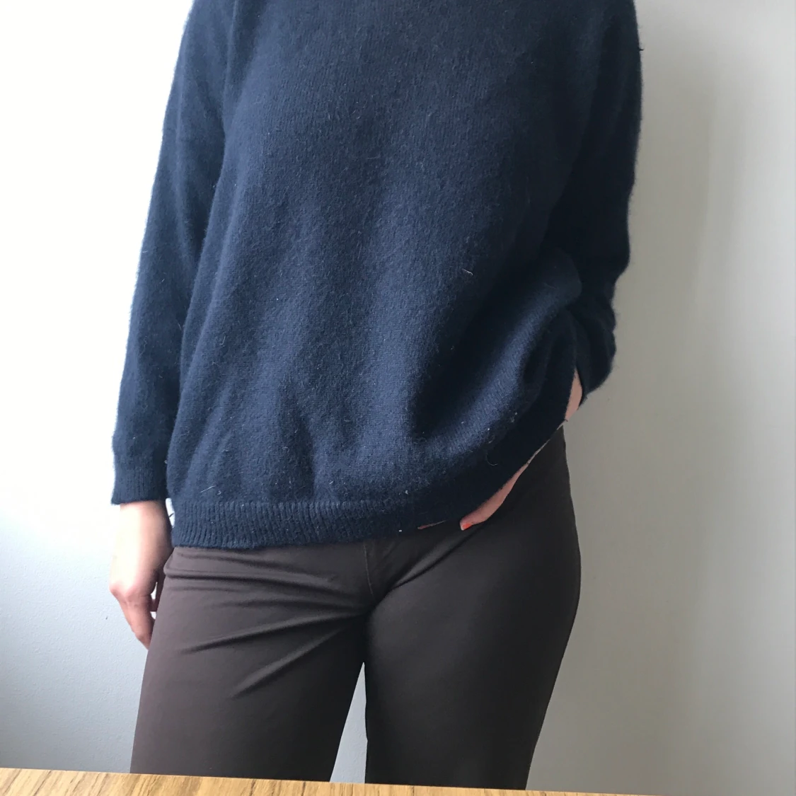 Mörkblå varm tröja angora - 90