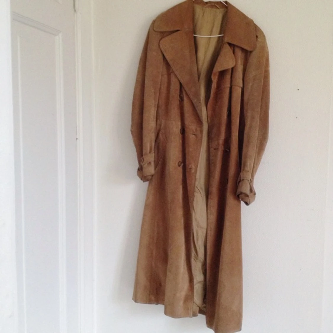 Vintage läderkappa 70-tal