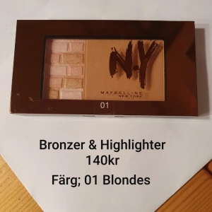 Broder och highlighter  - Oanvänd, innehållet har tyvärr gått sönder på vissa ställen då den legat bland saker och är ömtålig, där av priset, Frakt tillkommer 