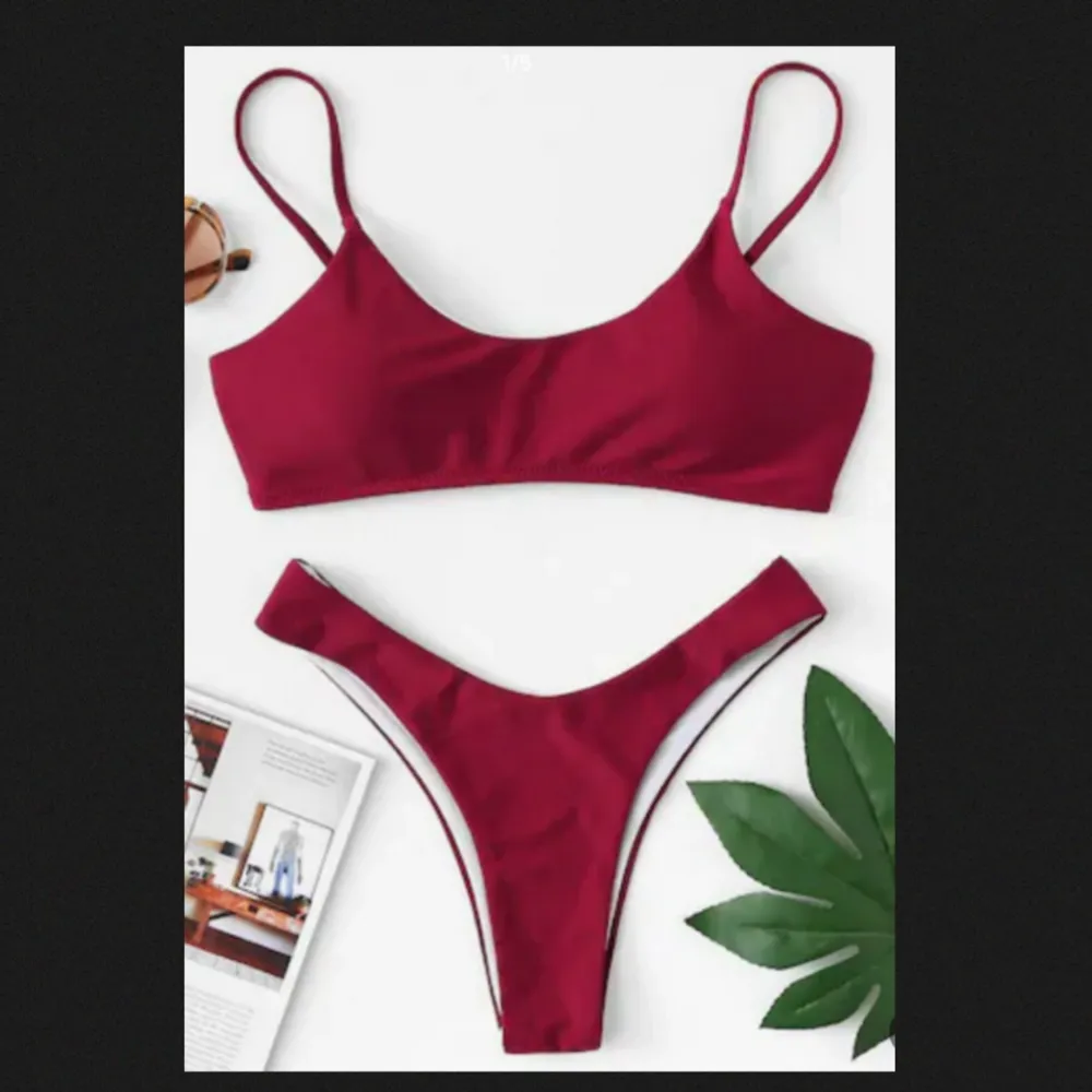 Säljer denna helt oanvända röda bikini. Modellen på trosorna är väldigt högmidjad! . Övrigt.