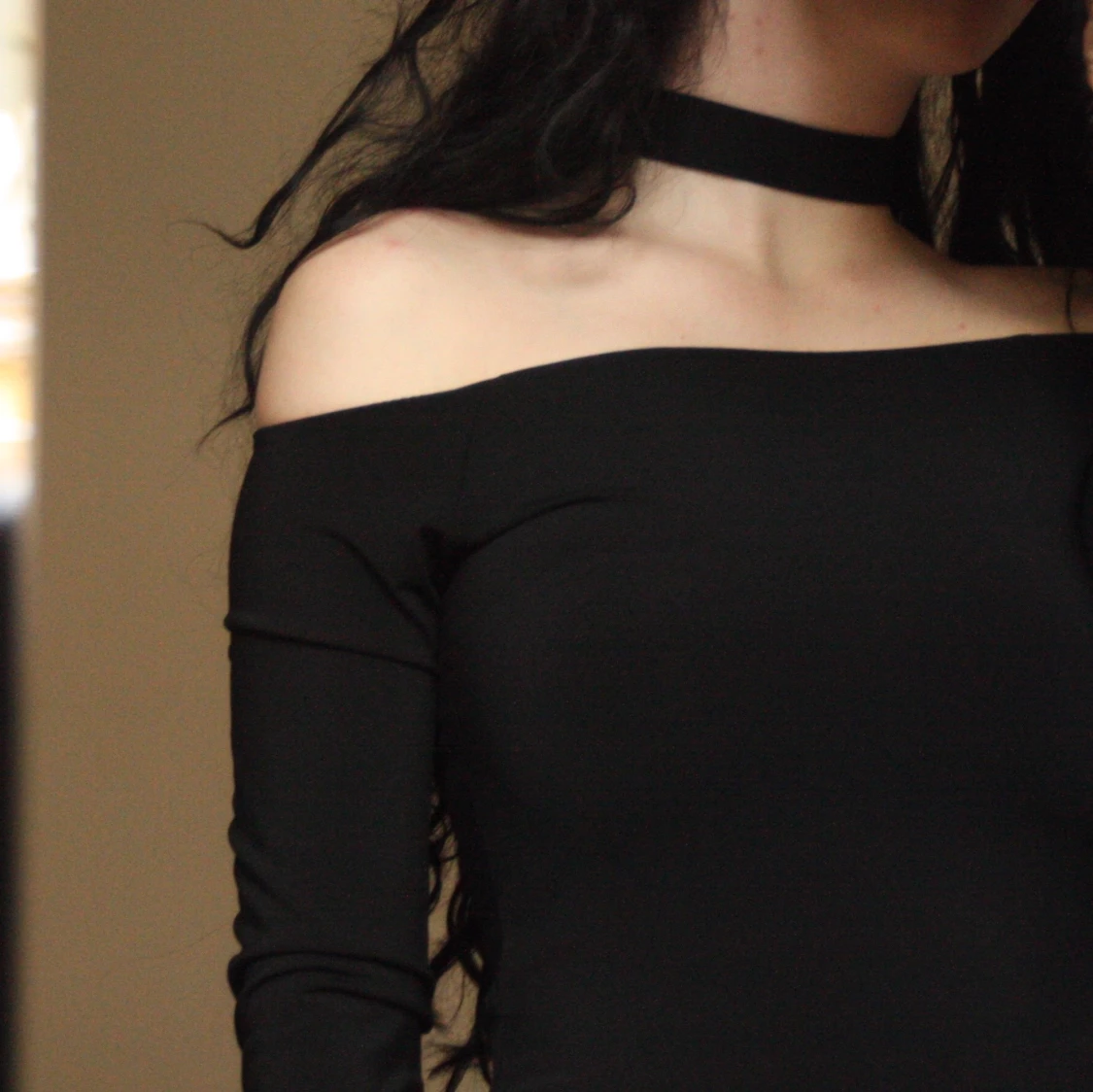 Svart klänning med choker - XS - 90