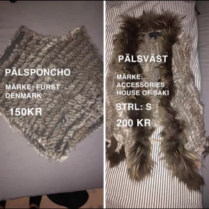 Pälsväst och pälsponcho  - Jättefin pälsväst och pälsponcho, äkta päls som är i fint skick💕 Passar de flesta storlekarna men främst xxs-m💓 