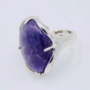 🥳Ny stor äkta sten Amasti silver ring 💍