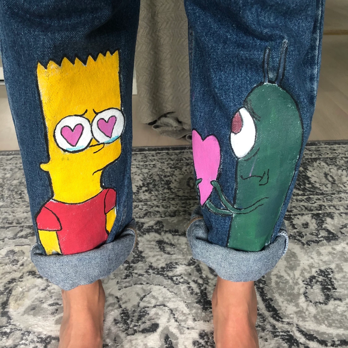 Egenmålade jeans 