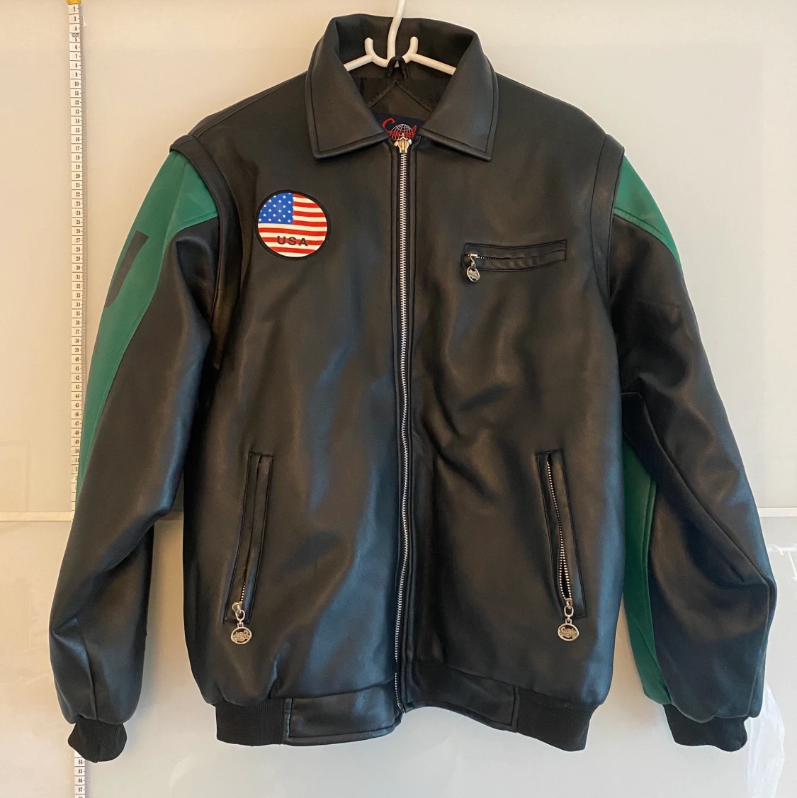 Fodrad fakeläder jacka - 90