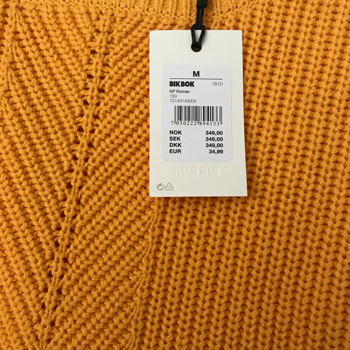 Gul/orange stickad tröja, storlek M - 91