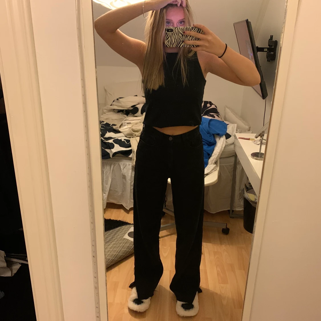 Raka svarta jeans - 90