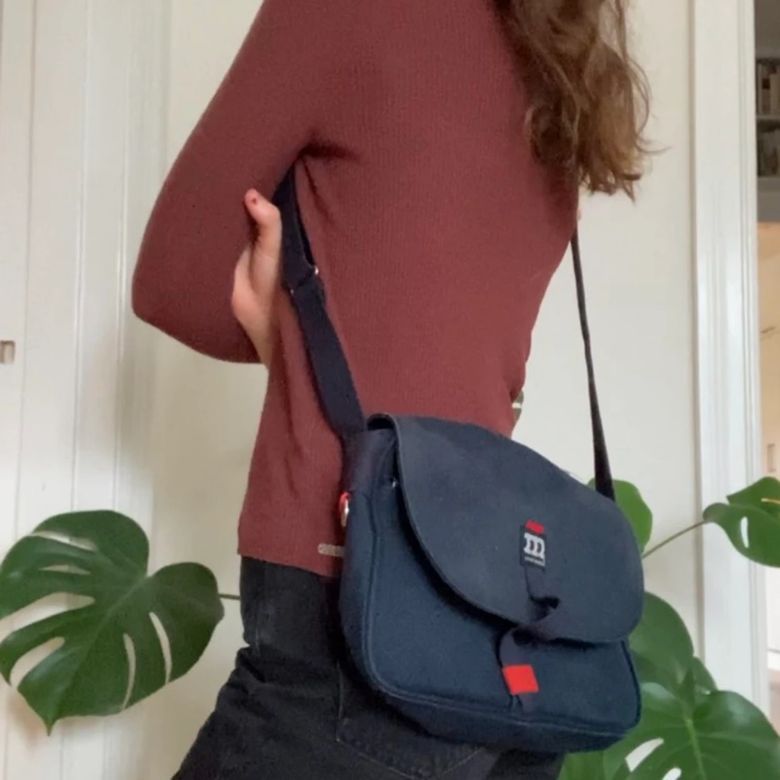 Blå marimekkoväska