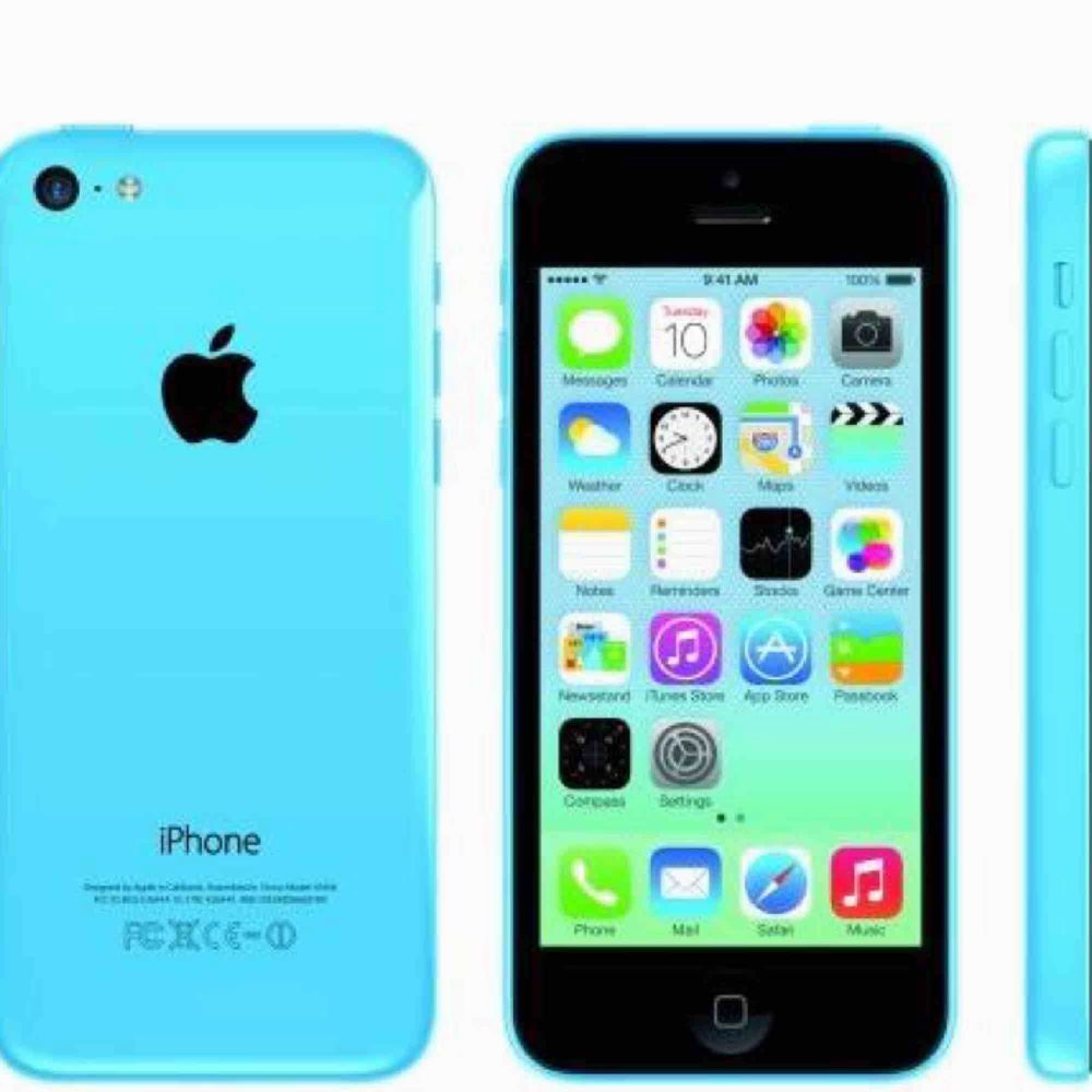 iPhone 5c, Färg: Blå. Använd i 9 månader. Men köpte ny. Fungerar utan problem. Övrigt.