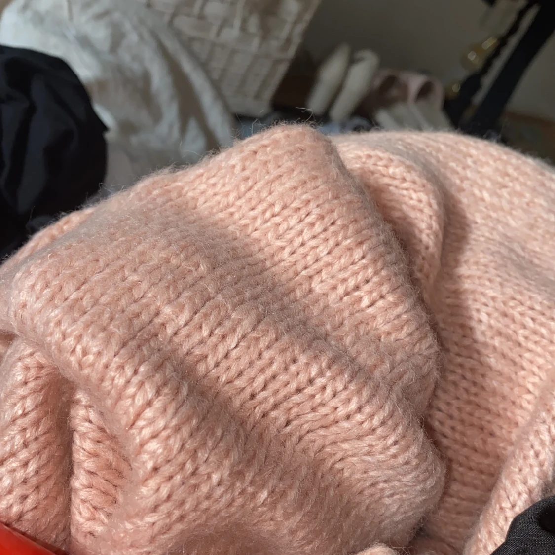 Ljusrosa stickad tröja - 90