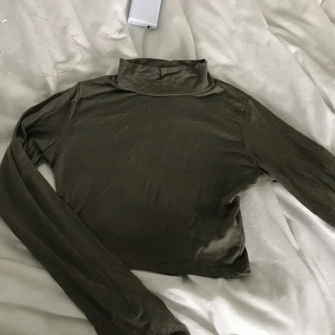 Militärgrön cropptop polo tröja - 90